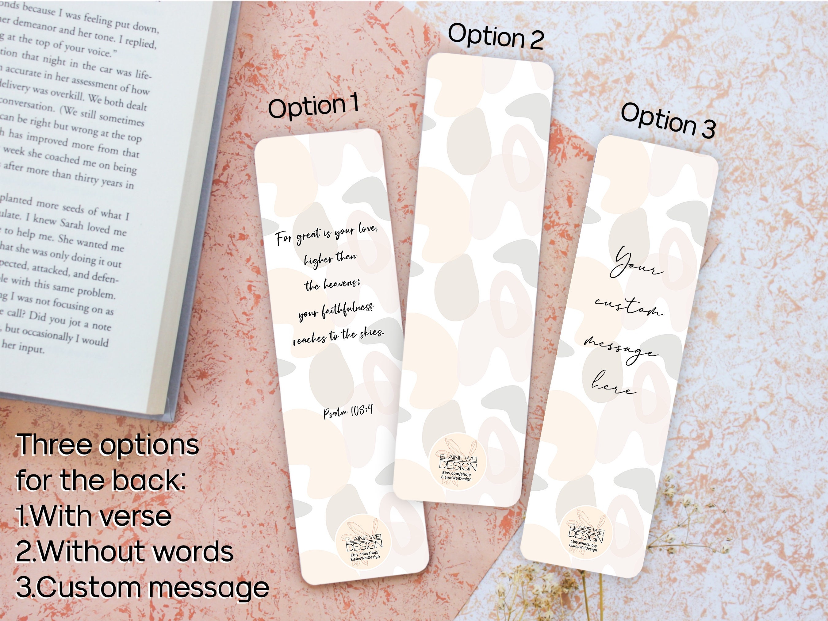 Abstract Pattern Laminated Bookmark Book Mark Custom Etsy UK