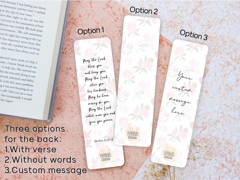 Pink Bookmark Floral Bookmark Book Mark Rose Bookmarks for Etsy