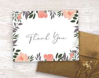 Thank You Card| Floral Thank You| Thank You Friend| Thank You Notes| Wedding Thank You| Appreciation Card| Business Thank You| Flower Card