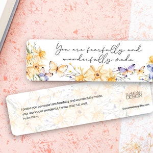 Wonderfully Made| Christian Bookmark| Bible Verse Bookmark| Birthday Bookmark| Scripture Bookmark| Faith Bookmarks| Psalm 139 14