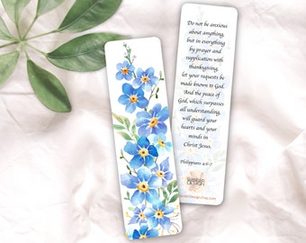 Do Not Be Anxious| Bible Verse Bookmark| Philippians 4 6| Scripture Bookmarks| Peace of God| Christian Bookmark| Prayer Bookmark for Women