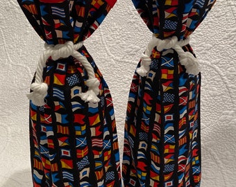 Nautical Fabric Wine Bags