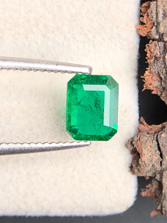 Natural Green Emerald Octagon, 0.70 Carat Loose Gemstone
