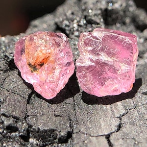 Natural Purple Spinel Rough 3.75 Carats 2 Pcs Purple Spinel Crystal Raw