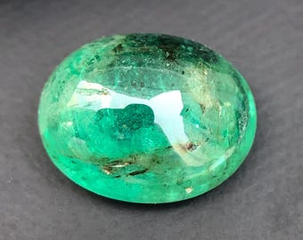 4,50 karaat groene smaragd ovale cabochon losse edelsteen (11,70 x 9,60 x 5,80 mm)