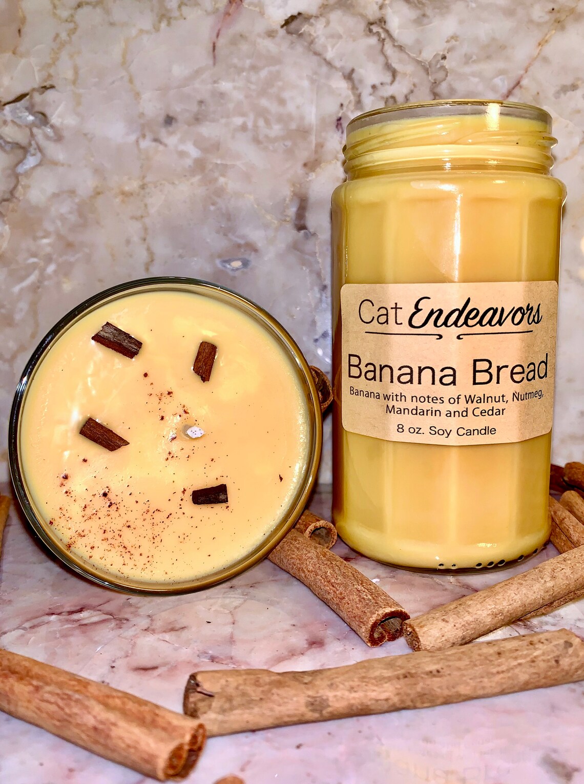 Banana Bread Candle Banana Scented Candle Banana Soy Candle Etsy
