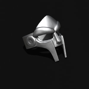 Mens silver gladiator ring, MF DOOM Steel Ring, Silver DR Doom Ring,  Villain Mask Ring for men , rapper ring , kanye west, fathers day gift