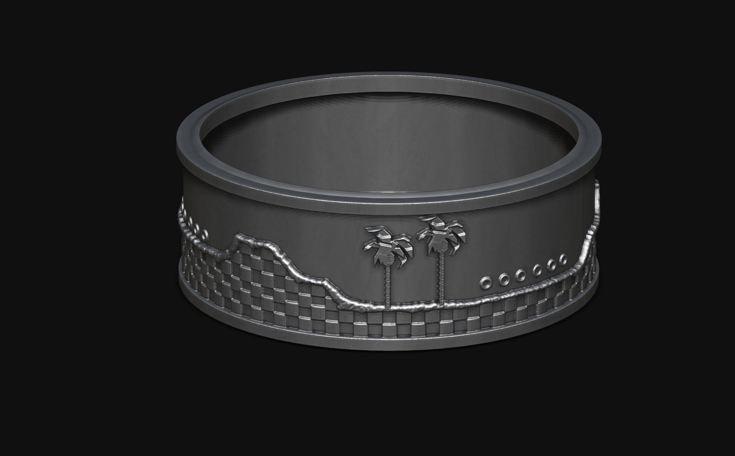 Retro Sonic the Hedgehog Green Hill Zone Ring, Classic Sonic Ring
