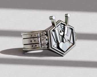 D20 Dice Ring | Dungeon & Dragons Jewelry | DnD Accessories and Gifts | DnD Rogue Character Ring for Birthdays | Silver Band Ring