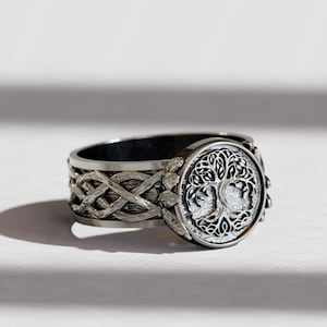 Anel Yggdrasil Masculino, Anel Masculino Árvore da Vida, Presente de Joia Árvore da Vida, Anel Espiritual, Anel Celta Árvore da Vida, Presente Masculino Mitologia Nórdica