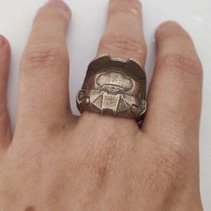 Master Chief Ring, Halo Ring, Halo Sieraden, Video Game Ring, verlovingscadeau voor hem, huwelijkscadeau, zilveren herenring, herenverjaardagscadeau