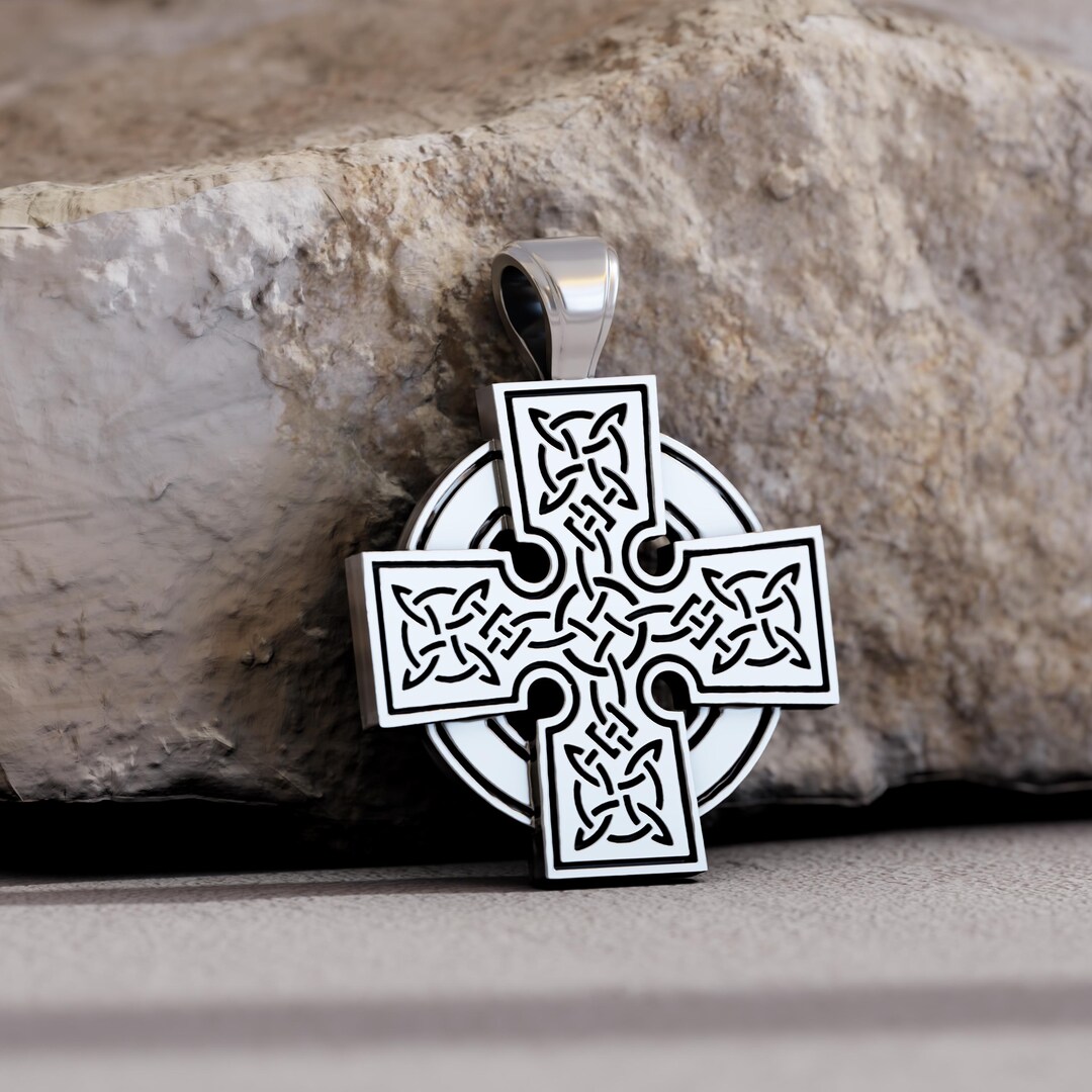 Celtic Cross Pendant in Sterling Silver – Ringed Knot Cross Necklace - Etsy