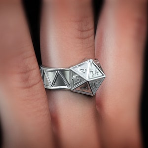 D20 dungeon and dragons ring for dnd birthdays dnd characters d20 metal dice ring dnd Jewelry dnd gift for her jewelry dnd gifts for her