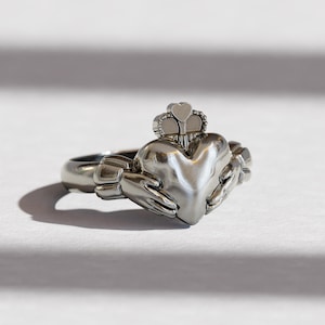 Claddagh-ring - liefdeshart zilver en goud Keltische kroon verlovingsring - traditionele Ierse vriendschapssieraden