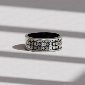 Jigsaw Puzzle Ring - Unique Anniversary Gift, Puzzle Designs for Her, Jewelry Piece for Special Occasions & Celebrations