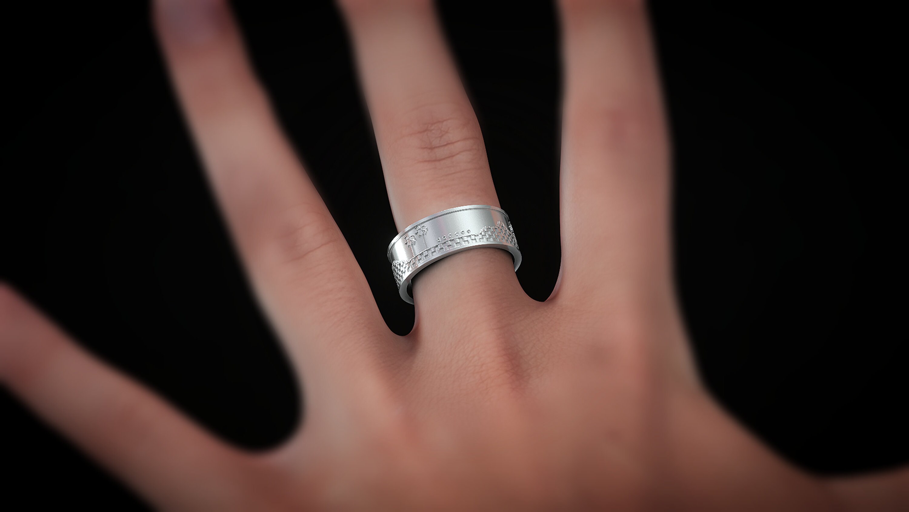 Retro Sonic the Hedgehog Green Hill Zone Ring, Classic Sonic Ring