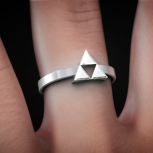 The Legend of Zelda triforce ring Ocarina of time ring Zelda Jewelery for her Zelda gifts geeky wedding gifts for nerd gamer hero of time