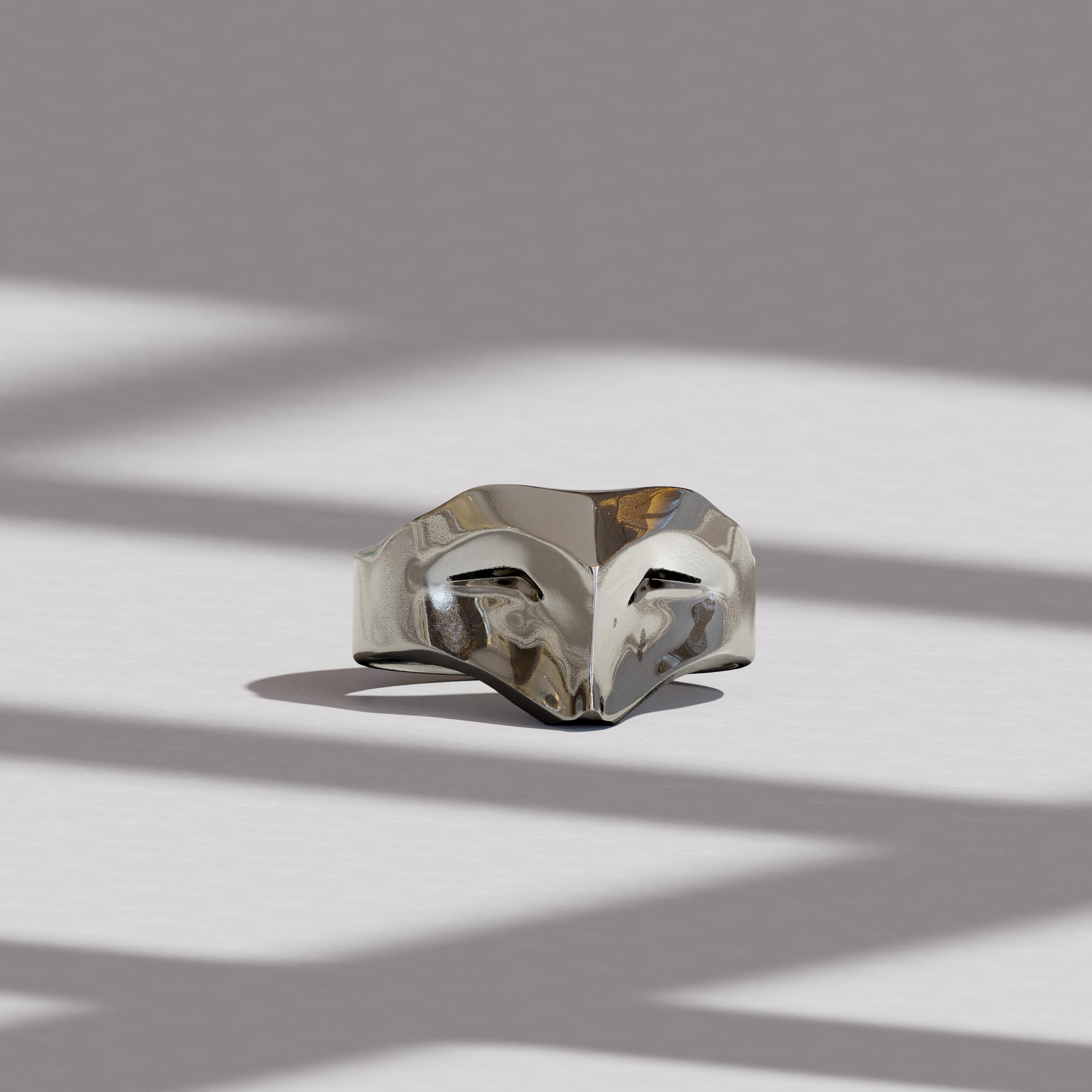 Barn Owl Ring for Men in Sterling Silver &ndash; Woodland Nature Wedding Band