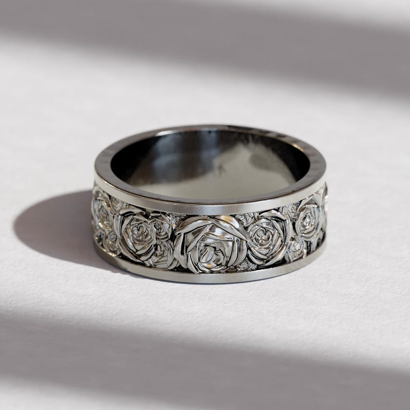 Rings UK Wedding Bands For Men On Hand The Whitetail Deer Antler - Main Image