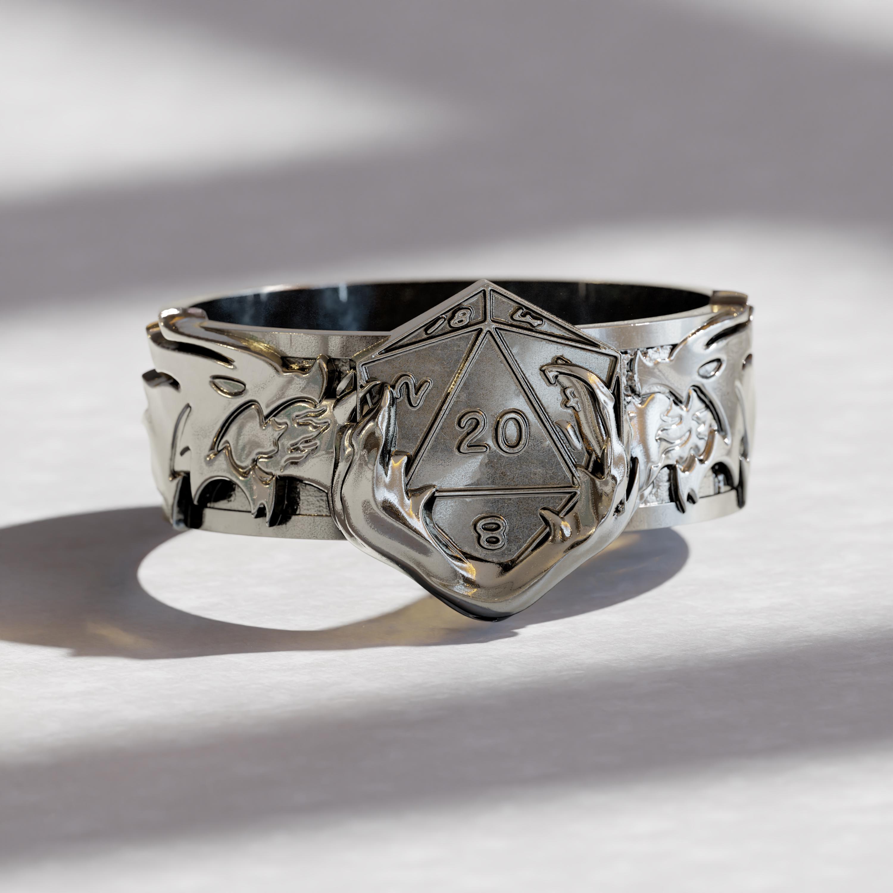 Dnd D20 Dragon Ring Gift | DnD Wedding Ring | Unique Dungeons & Dragons Birthday Present for Gamers