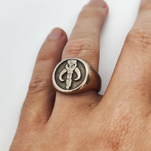 Mandalorian signet Ring , Boba Fett Star Wars Ring , Star Wars Jewellery, Movie Ring, 3D Print , 3d printed Jewellery , 3d Printed, Mando