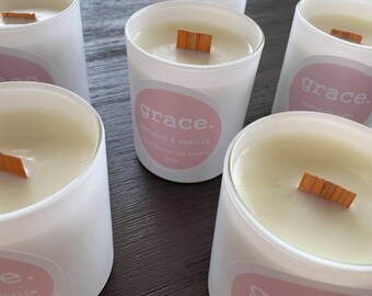 Glass soy candle 260g - wood wick