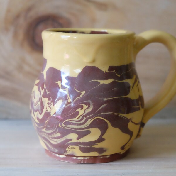 12oz Marbled Slipware mug, 18th Century Staffordshire-Inspired