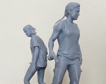 Ellie and Abby Dual Figurine, Small Version (1/12th) - The Last of Us 2 - Premium 3D Resin Printed Statue