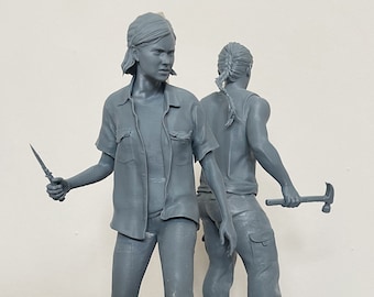 Ellie and Abby Dual Statue, Large Version (1/6th) - The Last of Us 2 - Premium 3D Resin Printed Statue
