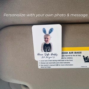 Custom Acrylic Visor Clip – Personalized with Your Photo & Message - Personalized Picture Clip - Car Decal - Car Visor- For Dad or Loved One