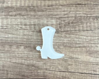 Cowboy Boot Keychain Blank – Sublimation Acrylic Blank- Sublimation - Acrylic - Blank - Cowboy Boot - Bachelorette, Bridal Party Keychain