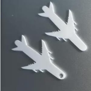 Airplane Keychain Blank - Sublimation Acrylic Blank - Sublimation - Acrylic - Blank - Airplane Keychain