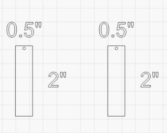 Vertical Bar Earrings Blank – Sublimation Acrylic Blank - Sublimation - Acrylic - Blank- Bar Shaped - Sold in Pairs