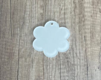 Petal Circle Sublimation Blank - 3" Scalloped Circle - With or Without Hole – Keychain Sublimation Blank - Cake Topper Sublimation Blank