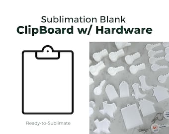 Clip Board Sublimation Blank (Pack of 5) - Sublimation Acrylic Blank - Sublimation- Acrylic - Blank - Hardware included with Clip Boards
