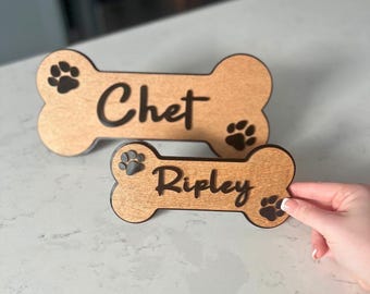 Personalized Dog Name Plate, Dog Decor, Custom Kennel Sign, Feeding Station Decor, Pet Memorial Plaque, Dog Leash Hook