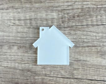 House Keychain Blank - Sublimation Acrylic blank - Sublimation - Acrylic - Blank- House Shape Keychain, Real Estate Agent keychain