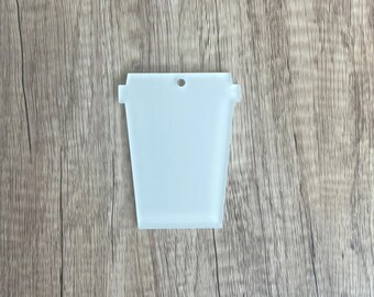 Coffee Cup Keychain Blank - Sublimation  Acrylic Blank -  Sublimation - Acrylic - Blank - Coffee Cup Keychain