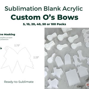Sublimation Blank Acrylic Custom Company - O&#39;s Bow Keychain Cutout  – Ready-to-Customize - Bow Shaped Acrylic for Sublimation Printing