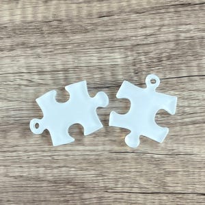 Puzzle Piece Keychain Blank - Sublimation Acrylic Blank - Sublimation Acrylic Blank - Sold in Pairs as two interlocking keychains