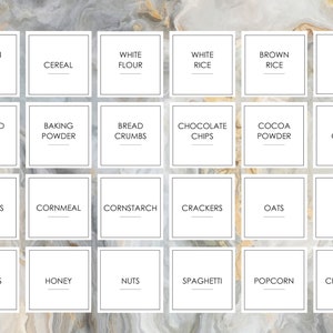 24 Custom Waterproof  Pantry Labels | Spice Labels | Minimalist Labels | Washable Resistant | Modern | Kitchen Organisation