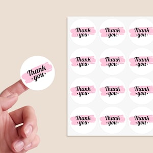 Thankyou Round Logo Business Stickers | Various Sizes | Packing Labels | Wedding Stickers | Australia