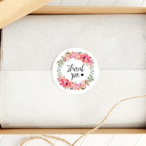 Thankyou Round Logo Business Stickers | Various Sizes | Packing Labels | Wedding Stickers | Australia