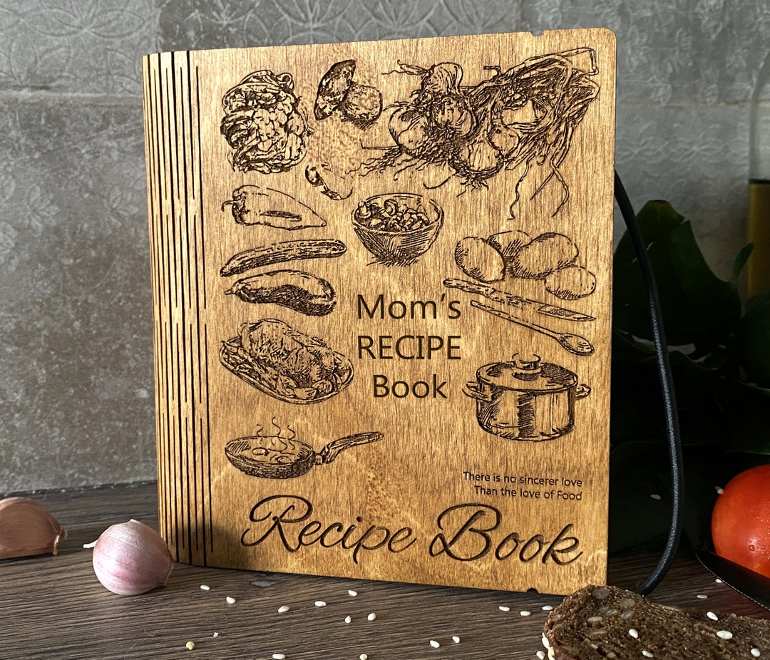 Personalized Engraved Wooden Recipe Book Binder: Family Cookbook - Etsy