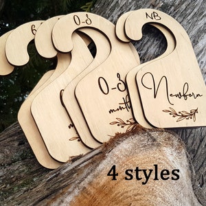 7 Wood Baby Closet Dividers Wood Organization Baby Wardrobe Dividers Clothes Dividers Wood Baby Closet Organization New Baby Shower Newborn