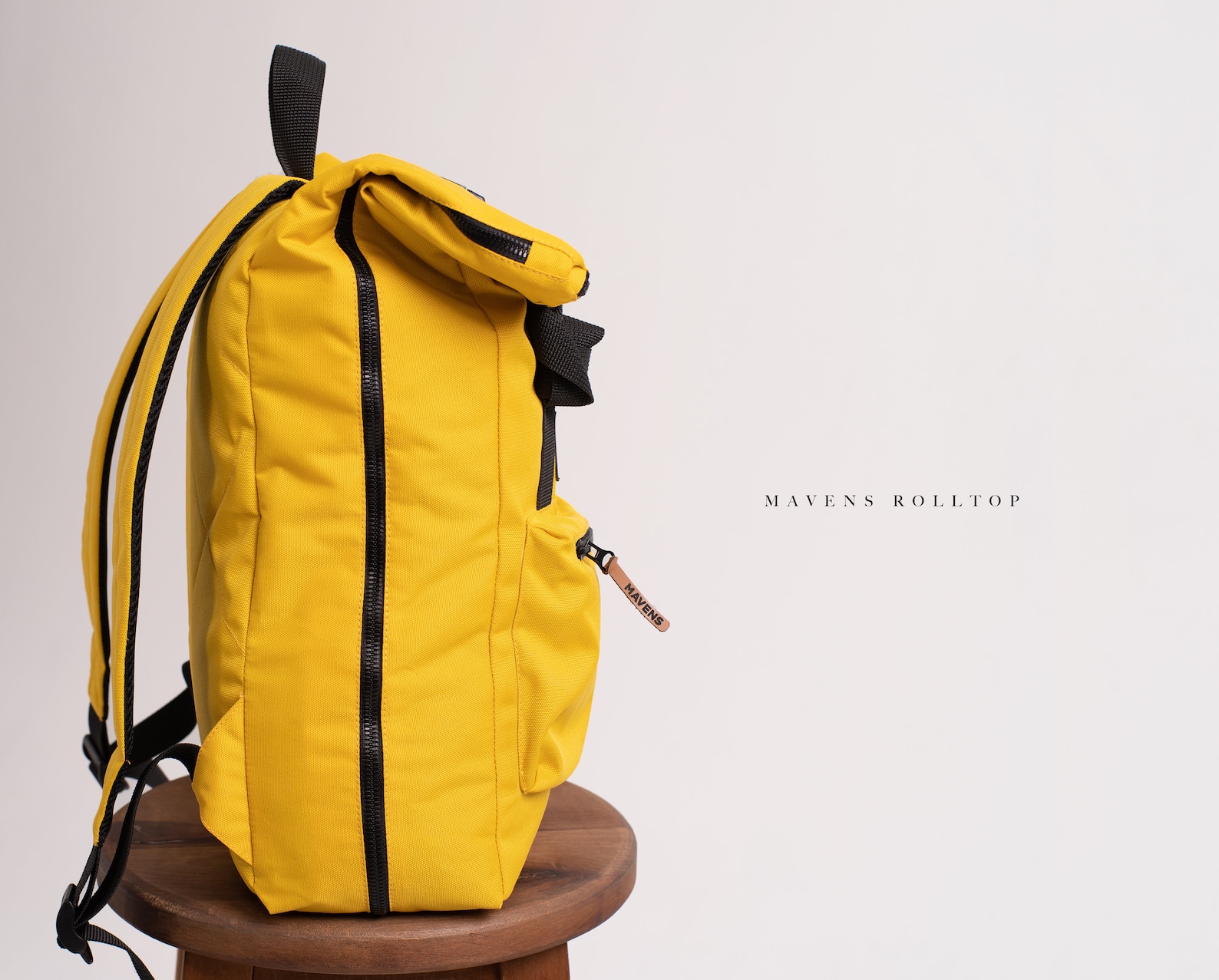Roll Top Waterproof Backpack in Yellow for Travel Hiking City Etsy