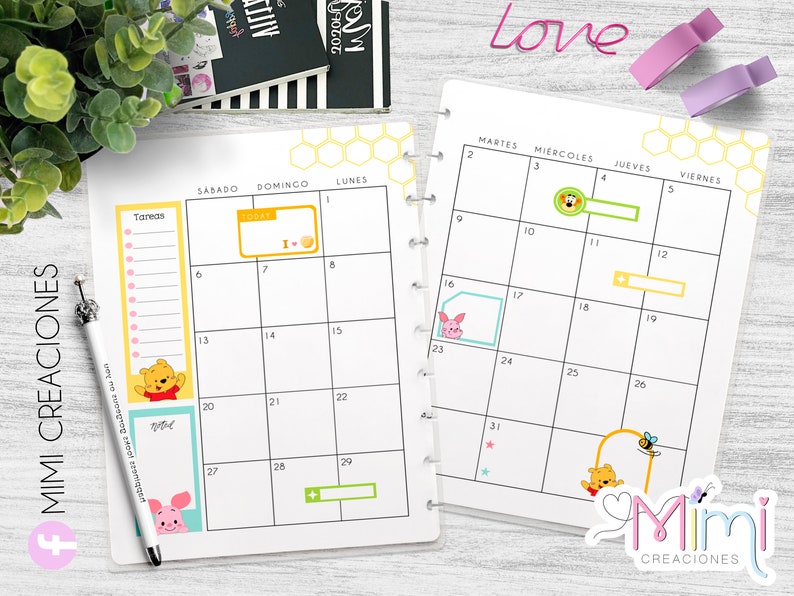 Agenda estilo Happy Planner 2024 Winnie The Phoo Etsy México