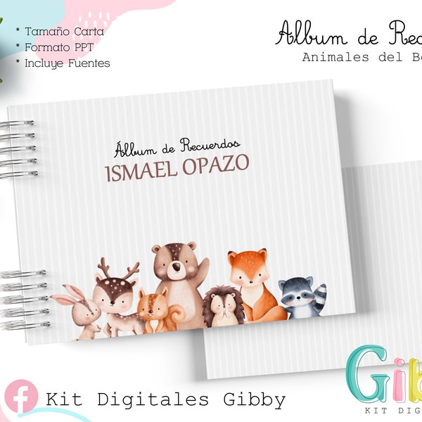 DIGITAL FILE - Memory album for babies-children from 0 to 10 years - editable / 10 designs