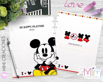 DIGITAL FILE - Happy Planner style agenda 2024 B5 - Mickey Moxuxse / editable in ppt - Spanish