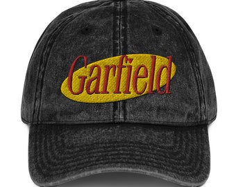 Garfield - Seinfeld - Parody Embroidered Vintage Cotton Twill Cap
